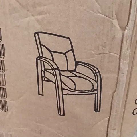 BOXED TEKNIK OFFICE VISITORS CHAIR - BLACK/WOOD (1 BOX)