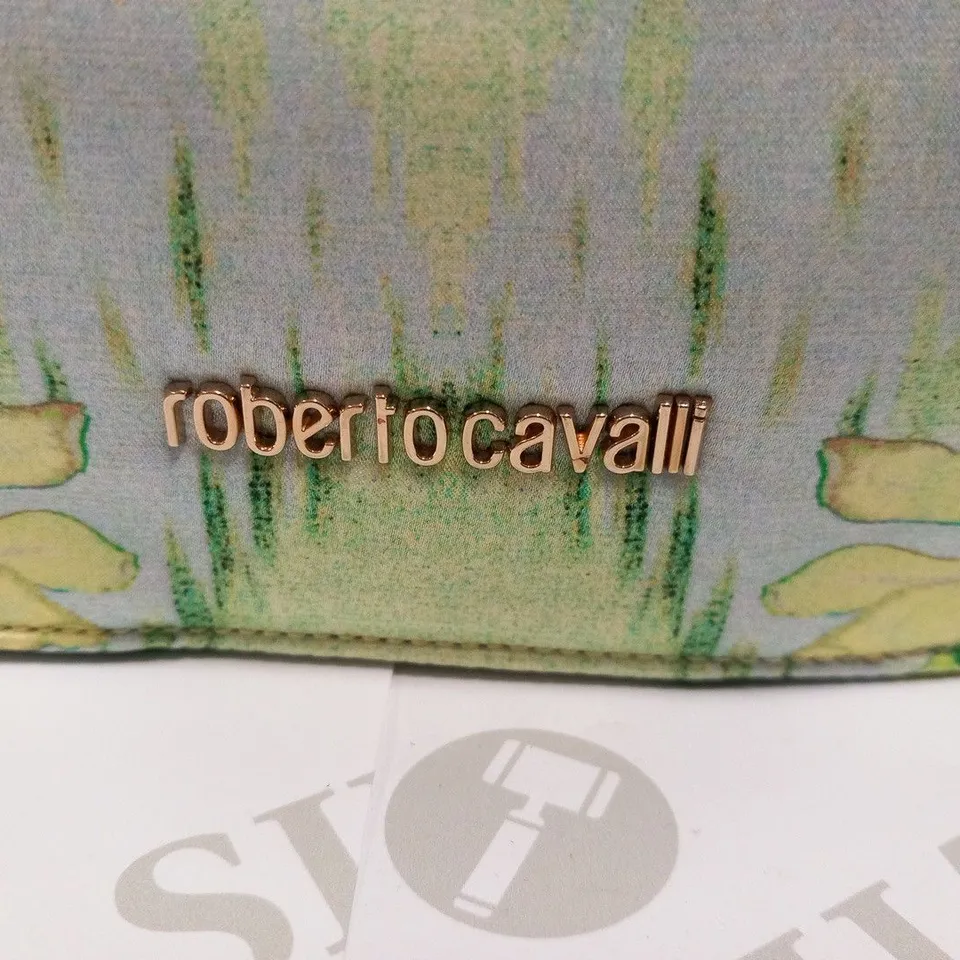 ROBERTO CAVALLI GREEN YELLOW FABRIC SHOULDER BAG