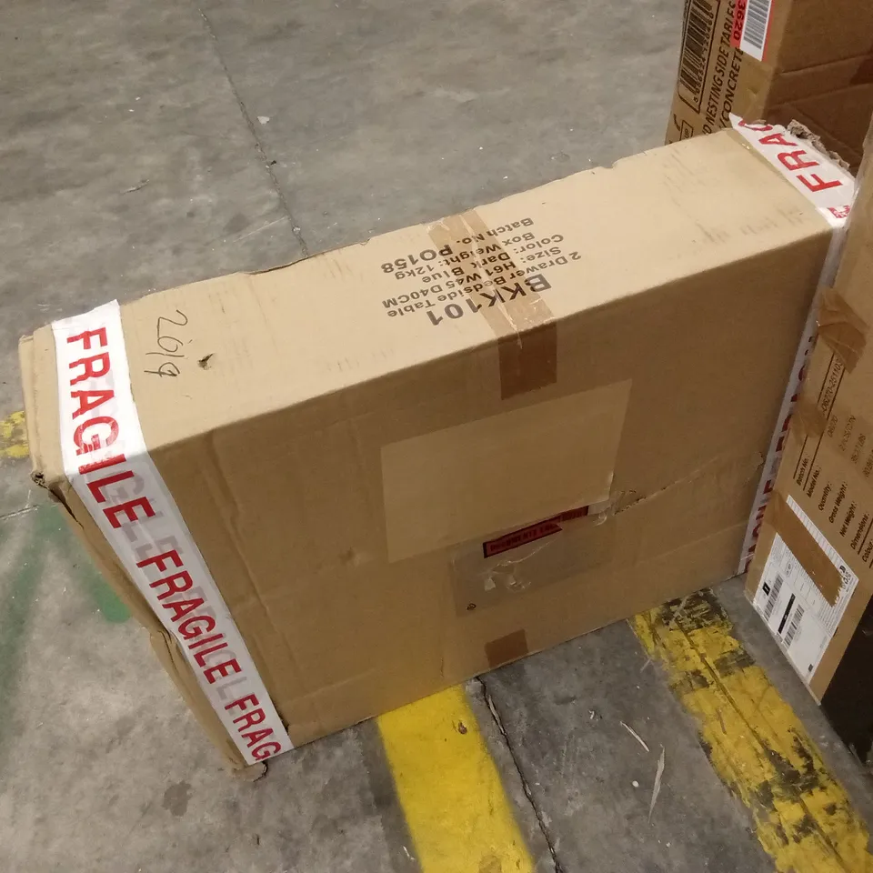 BOXED 2 DRAWER BEDSIDE TABLE (1 BOX)