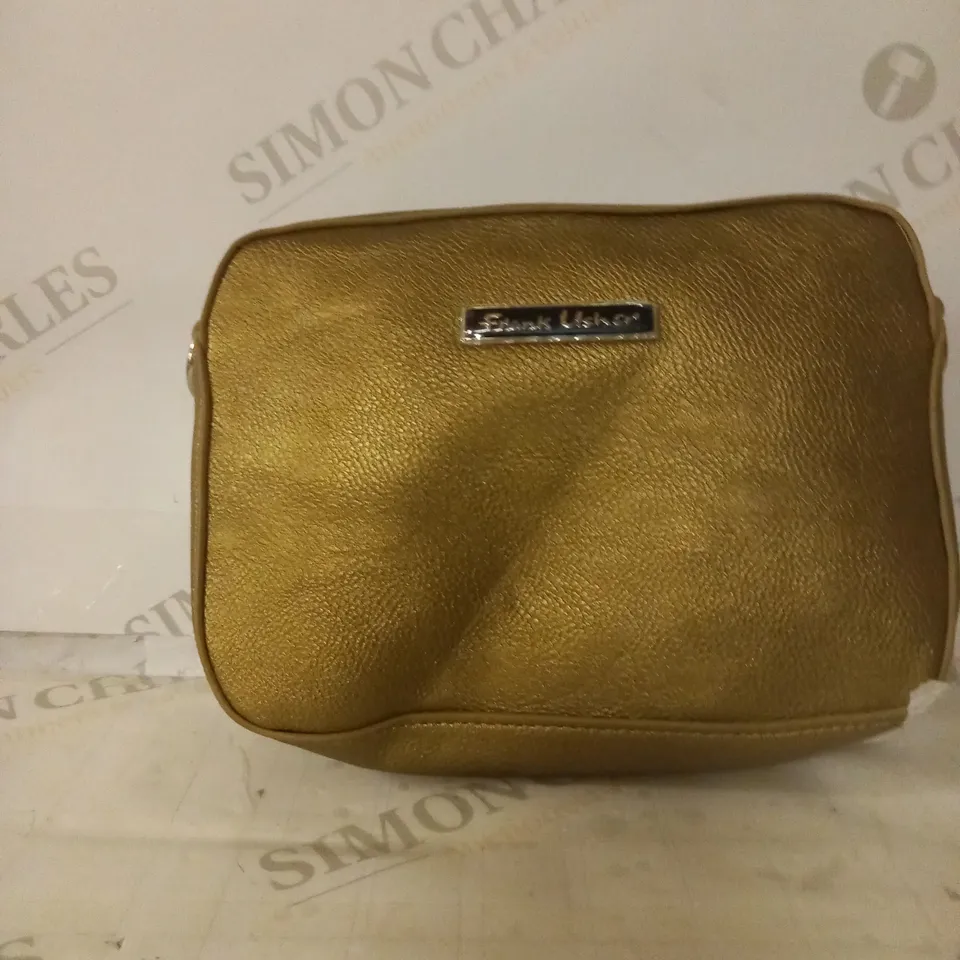 OUTLET FRANK USHER FAUX LEATHER CROSS BODY BAG IN METALLIC GOLD