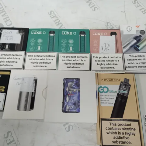 LOT OF 10 ASSORTED VAPING ITEMS TO INCLUDE VOOPOO AND ONNOKIN