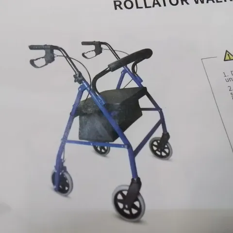 BOXED ROLLATOR WALKERS LIGHTWEIGHT FOLDABLE ROLLING WALKER -COLOURS VARY-