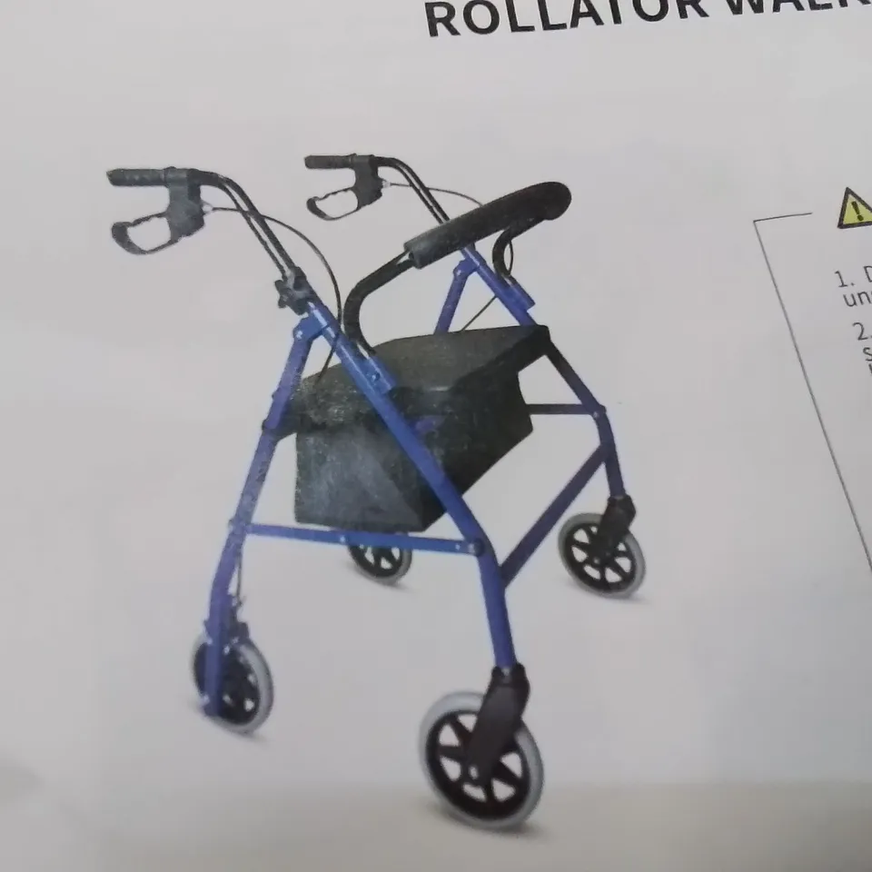BOXED ROLLATOR WALKERS LIGHTWEIGHT FOLDABLE ROLLING WALKER -COLOURS VARY-