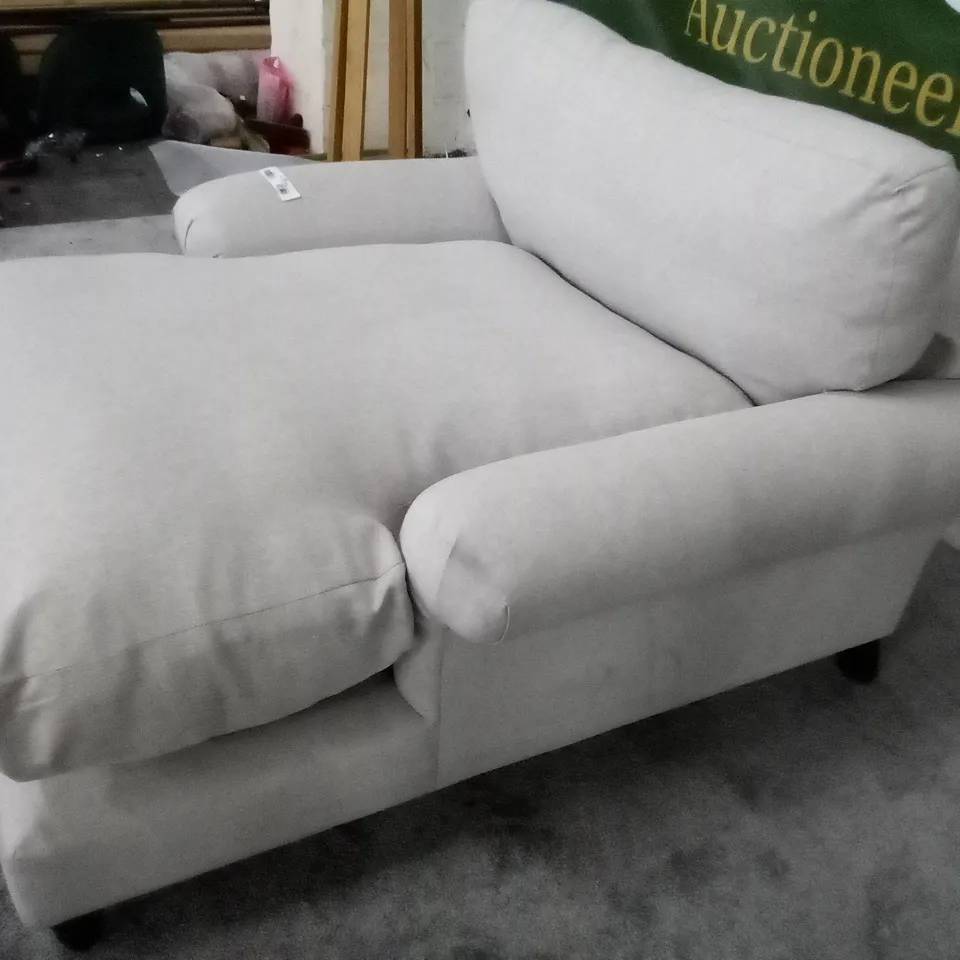 QUALITY DESIGNER EASY ARMCHAIR - LIGHT GREY FABRIC 