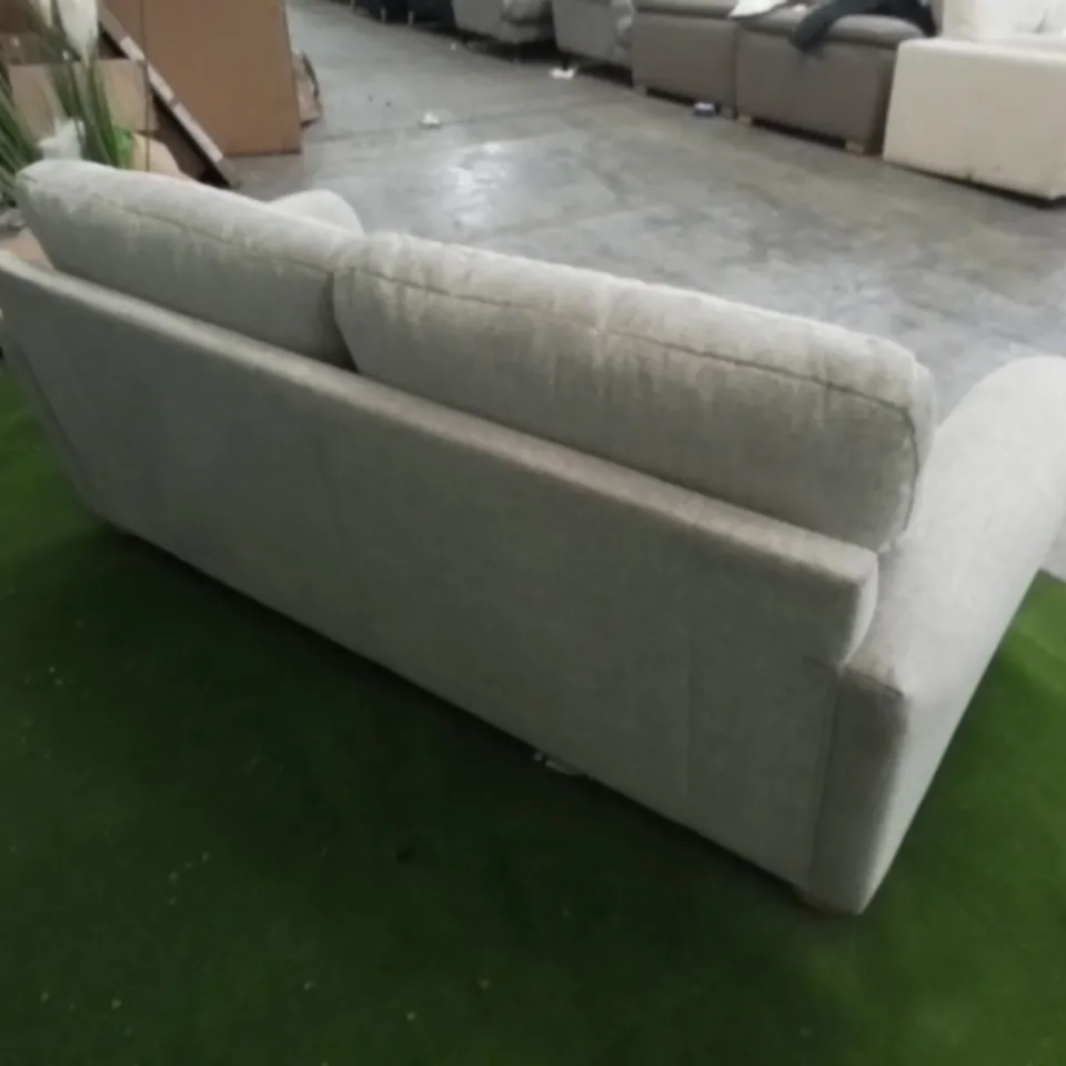 DESIGNER BEIGE FABRIC THREE SEATER SOFA