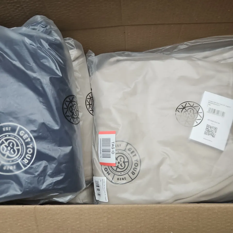 APPROXIMATELY 20 ASSORTED BAGGED UNISEX BRASS MONKEY JOGGERS IN VARIOUS SIZES TO INCLUDE NAVY & CLAY COLOURS 