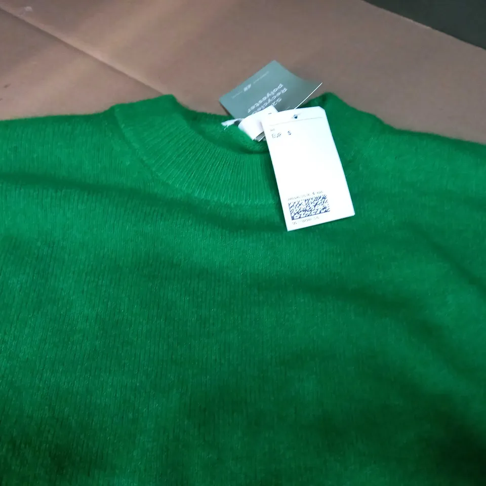 H&M VIBRANT GREEN SOFT KNIT OVERSIZED JUMPER - SMALL