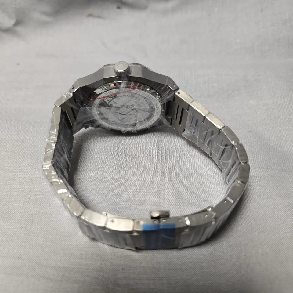 MENS BERNAND REINHARDT WATCH GRAPHITE METEORITE DIAL STAINLESS STEEL