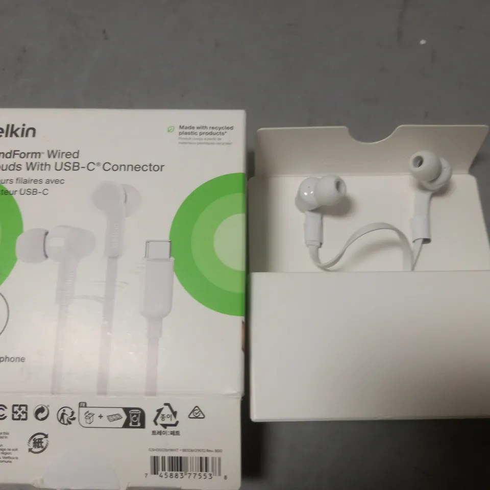 BELKIN SOUNDFORM WIRED EARBUDS WITH USB-C CONNECTOR