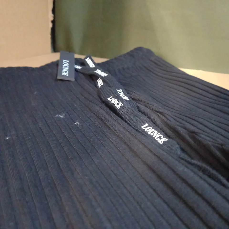 LOUNGE BLACK RIBBED FLARED LOUNGE WARE - MEDIUM