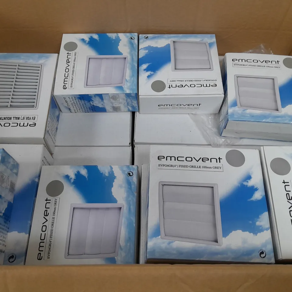 APPROXIMATELY 50 EMCOVENT FIXED 100mm GREY GRILLE (EVFG4GR)