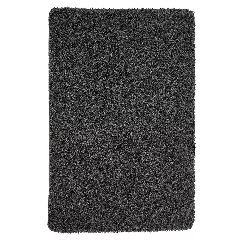 BUDDY WASHABLE SHAGGY RUG IN CHARCOAL (140x200cm) - COLLECTION ONLY