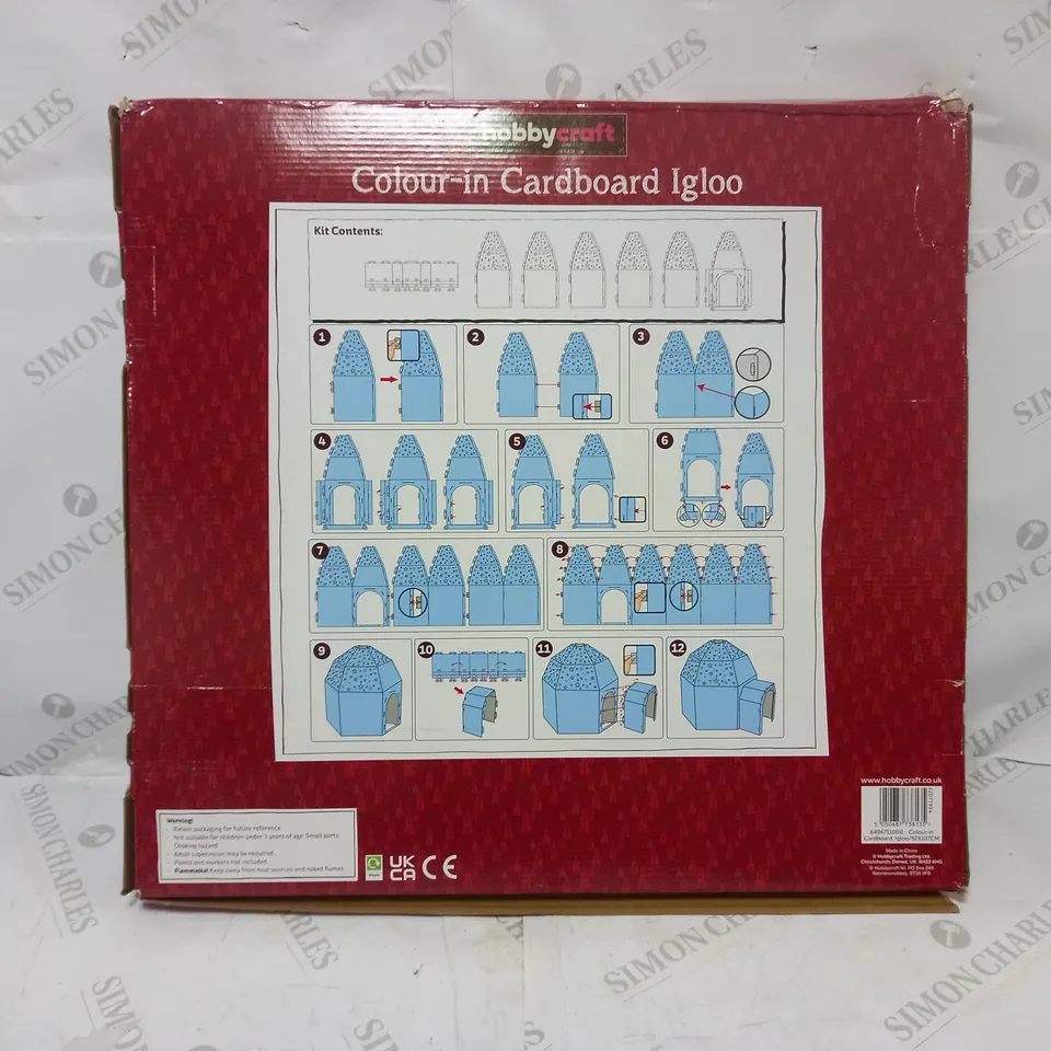 HOBBYCRAFT COLOUR-IN CARDBOARD IGLOO