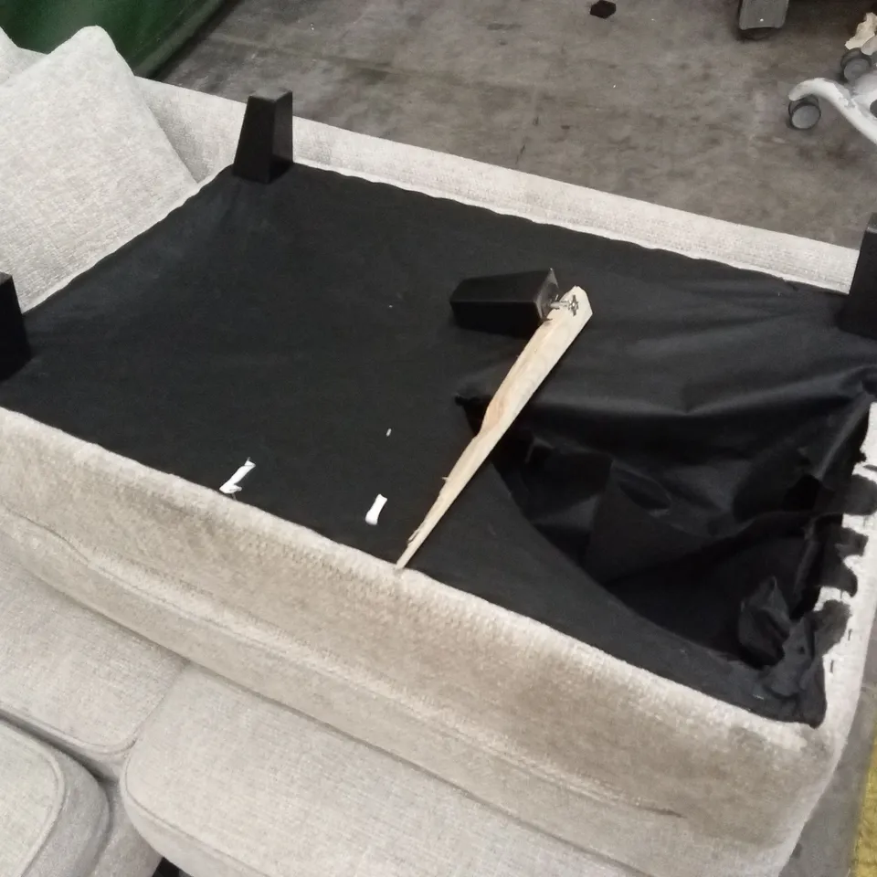 DESIGNER FABRIC CORNER CHAISE SOFA WITH FOOTSTOOL