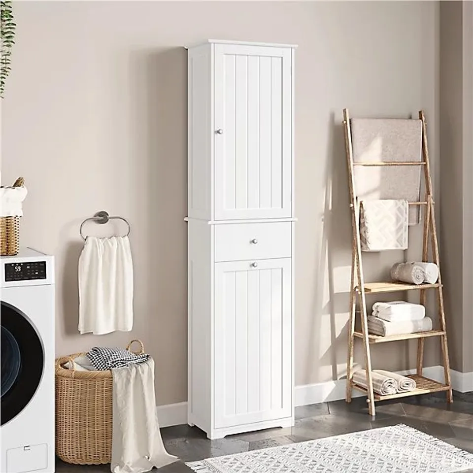 BOXED YAHEETECH TOP TOILET CABINET/WASHING MACHINE - WHITE (1 BOX)