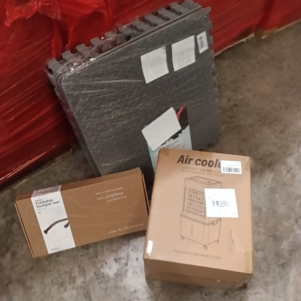 PALLET CONTAINING A LARGE QUANTITY OF ITEMS TO INCLUDE - AIR COOLER, FOLDABLE BUMPER BAR MATS ETC
