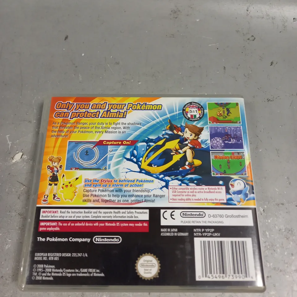 POKEMON RANGER SHADOWS OF ALMIA FOR NINTENDO DS 