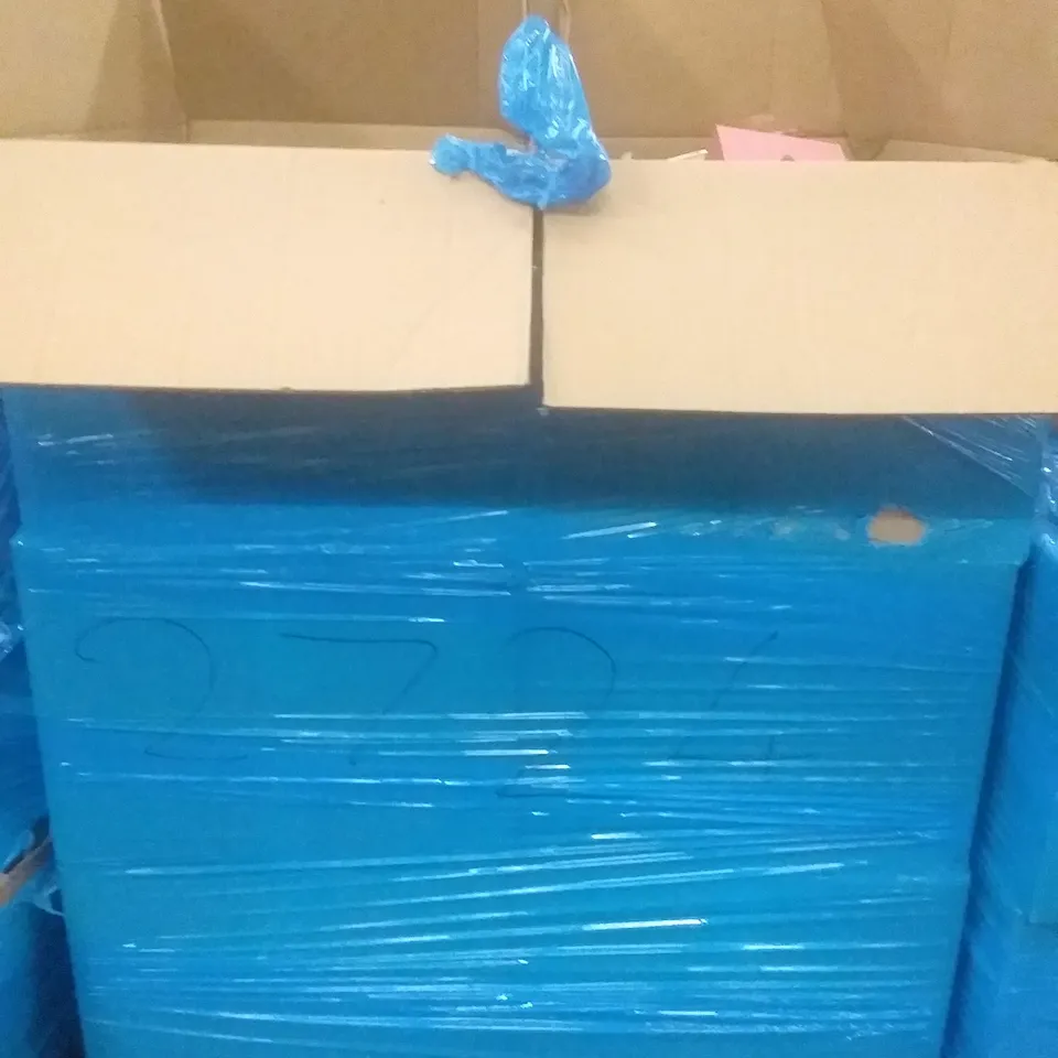 PALLET OF ASSORTED ITEMS INCLUDING ANGRY RAM SAFETY SHOES, MARIO CAKE TOPPERS, UPPER ARM BLOOD PRESSURE MONITOR CULF, TEMPERED GLASS SCREEN PROTECTOR, JOHN WAYNE 2023 CALENDAR, POKEMON CARD BINDER, 