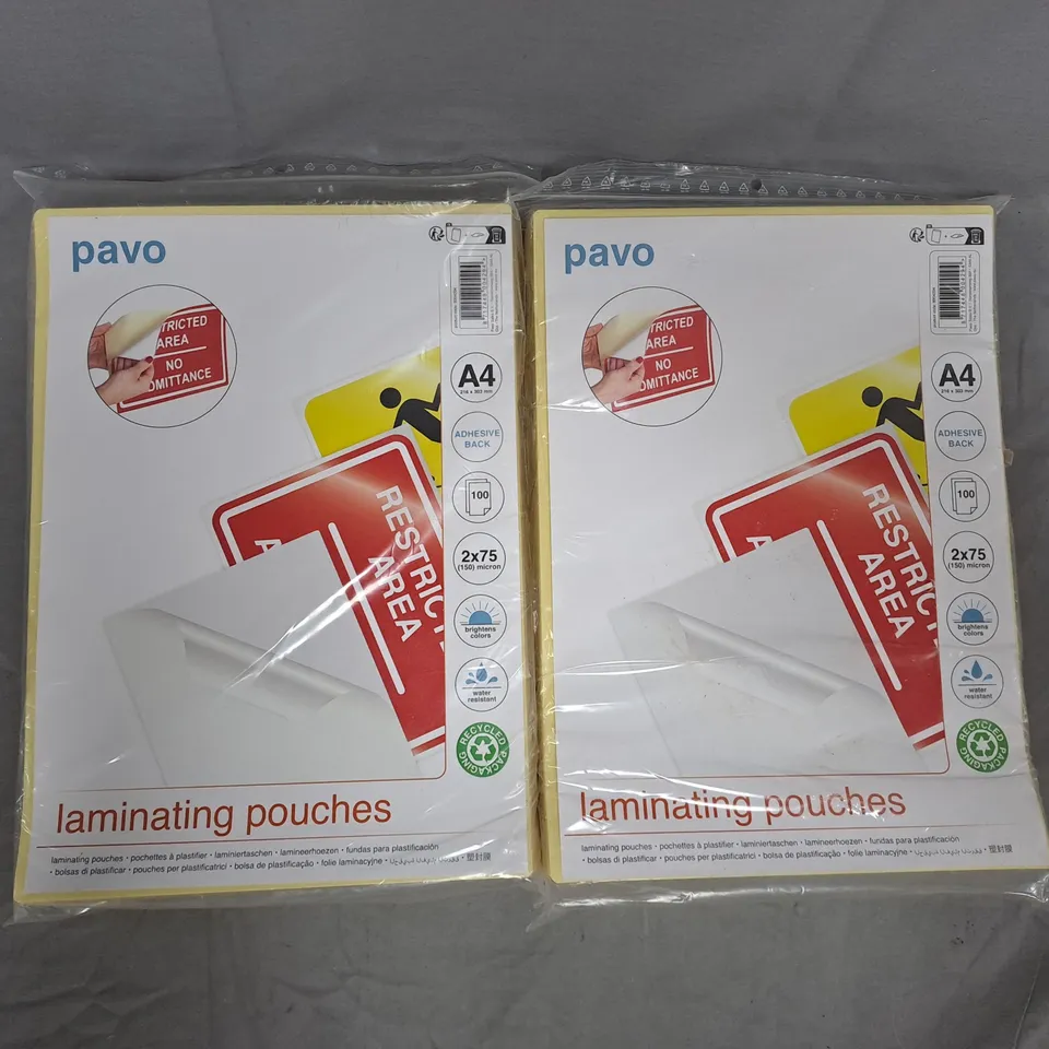 APPROXIMATELY 5 ASSORTED HOUSEHOLD ITEMS TO INCLUDE PAVO LAMINATING POUCHES, ETC