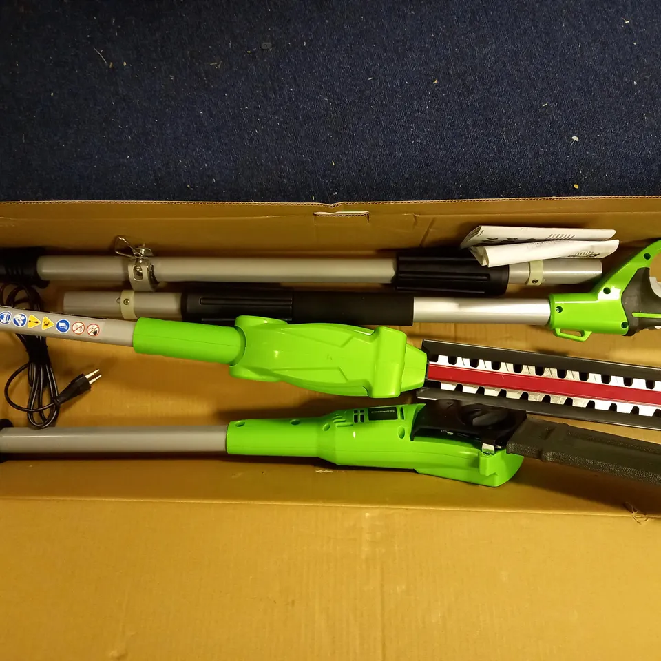 GREENWORKS TOOLS BATTERY-POWERED POLE MOUNTED PRUNER AND HEDGE TRIMMER - COLLECTION ONLY