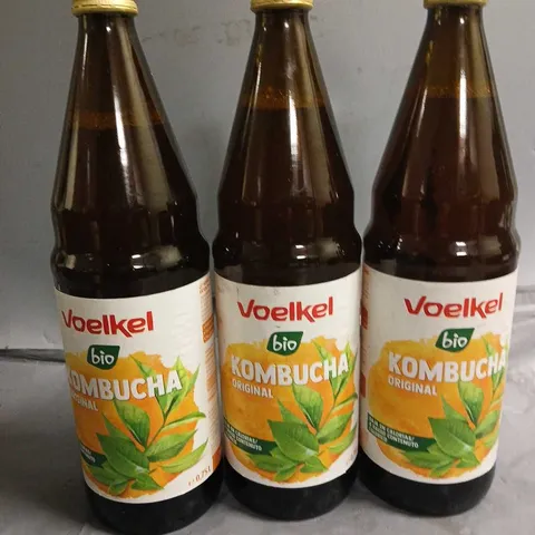 LOT OF 3 0.75L BOTTLES OF VOELKEL KOMBUCHA 