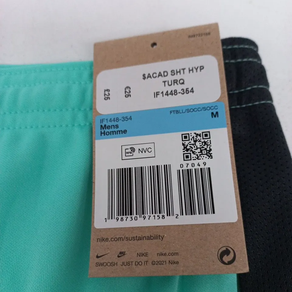 NIKE MENS TURQUOISE ATHLETIC SHORTS – SIZE M