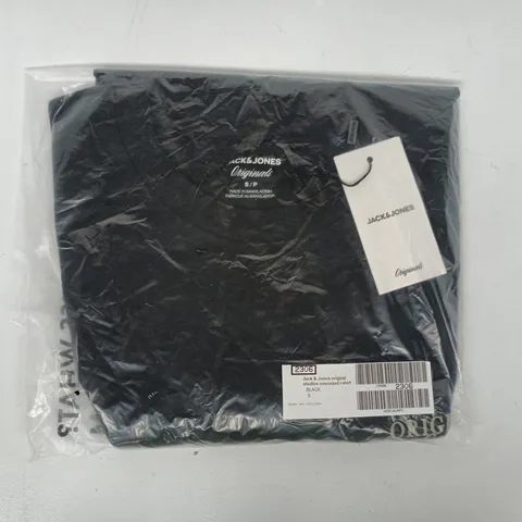 BAGGED JACK & JONES ORIGINAL STUDIOS OVERSIZED T-SHIRT IN BLACK SIZE SMALL
