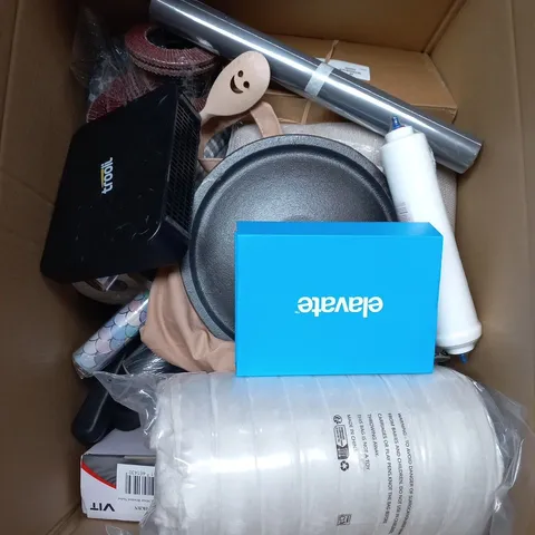 APPROXIMATELY 15 ASSORTED HOUSEHOLD PRODUCTS TO INCLUDE THROWS , WRAPPING PAPER AND LABLES