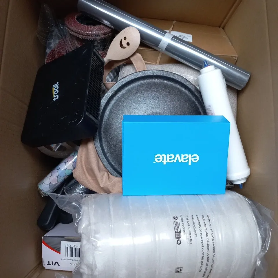 APPROXIMATELY 15 ASSORTED HOUSEHOLD PRODUCTS TO INCLUDE THROWS , WRAPPING PAPER AND LABLES