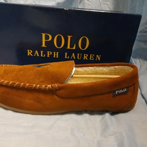 POLO RALPH LAUREN SNUFF DECLAN SUEDE SLIPPERS – MEN’S UK 10, BOXED