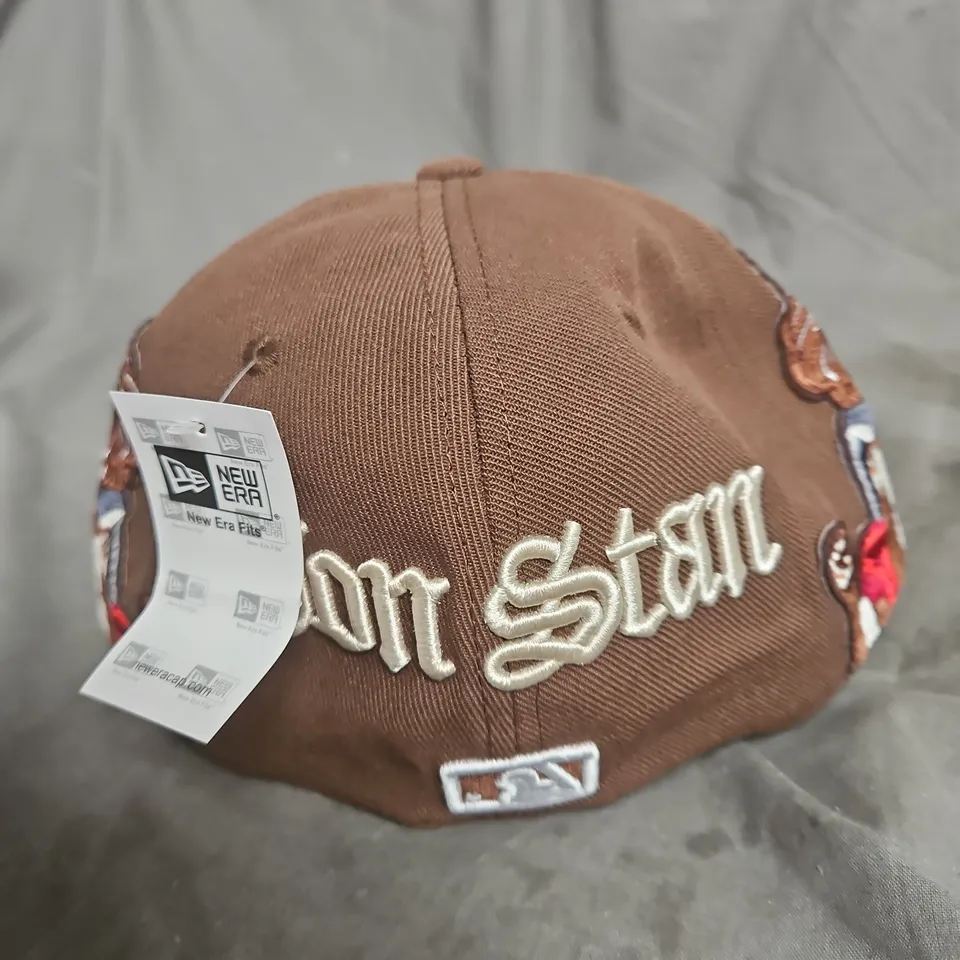 NEW ERA 59FIFTY CAP – BROWN WITH SAN DIEGO PADRES INTERLOCKING SD LOGO, SIZE 7 1/4