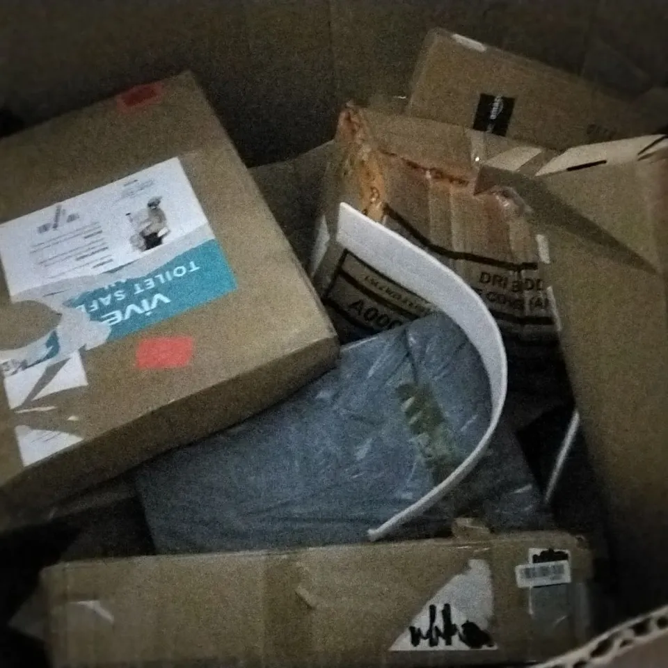 PALLET OF ASSORTED ITEMS INCLUDING FLANNEL ELECTRIC BLANKET, CORNER BRACKET, 4 LAYER PERGOLA, KIDS SCOOTER, INSECT KILLER, VIVE TOILET SEAT 