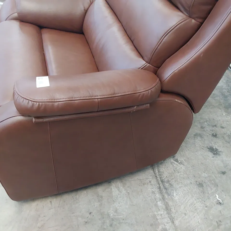 QUALITY BRITISH DESIGNER G PLAN GREENWICH POWER RECLINING SNUGGLER CHAIR CAPRI OAK LEATHER 