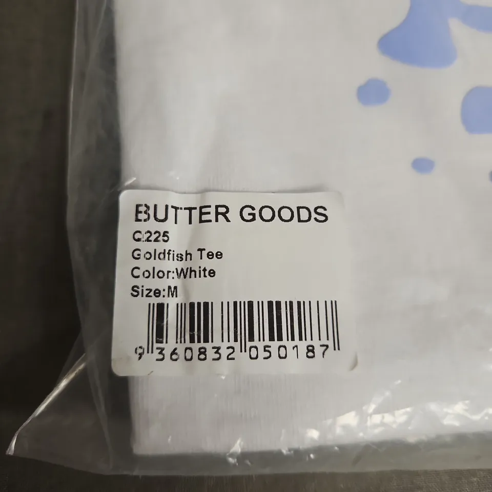 BUTTER GOODS GOLDFISH TEE – WHITE, SIZE M