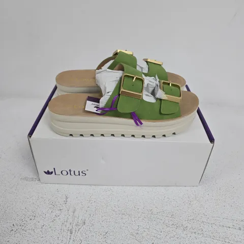 BOXED PAIR OF LOTUS SHOES VOLOS SANDALS IN GREEN - EU 39