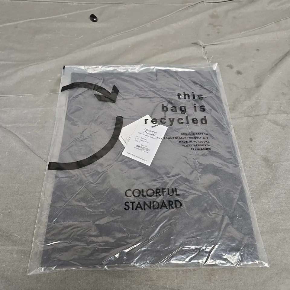 BAGGED COLORFUL STANDARD CLASSIC TEE IN GREY - SIZE LARGE