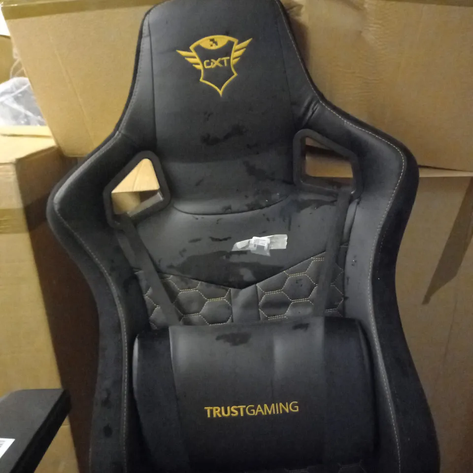 TRUSTGAMING GAMING CHAIR IN BLACK & GOLD - COLLECTION ONLY