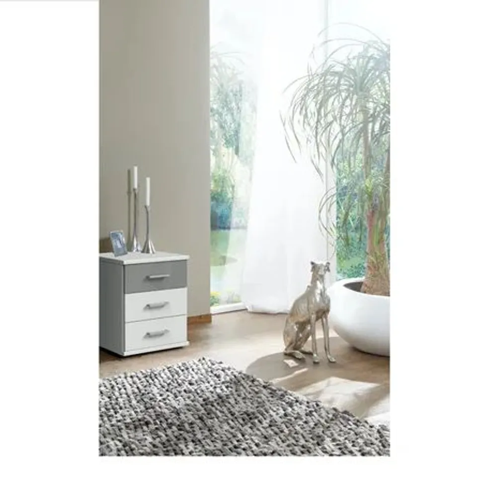 BOXED ARANGO 3 DRAWER BEDSIDE TABLE (1 BOX)