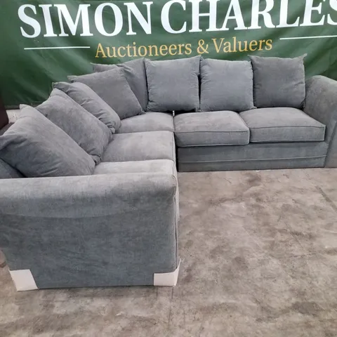 QUALITY DESIGNER CORNER SOFA - GREY FABRIC