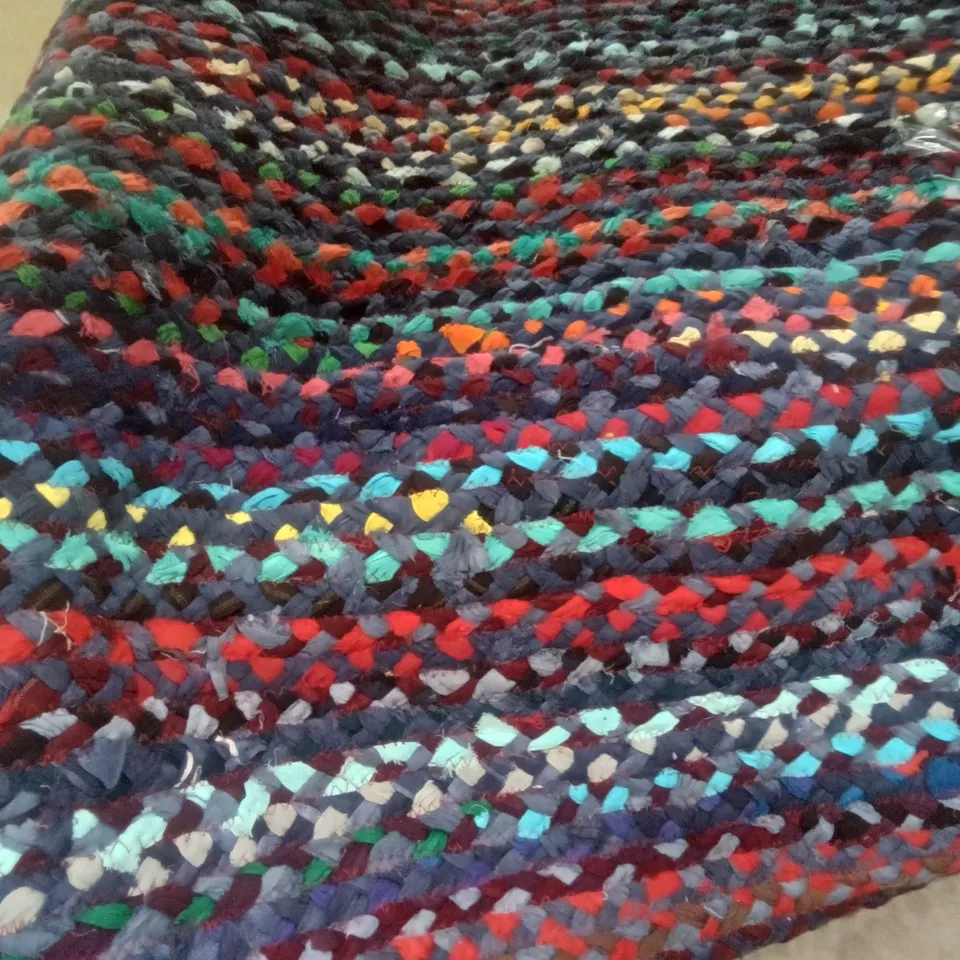 LANDYN HAND BRAIDED COTTON PURPLE/BLUE RUG 3'X/5'