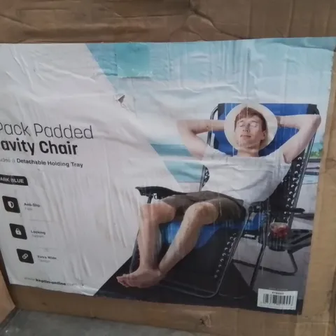 BOXED KEPLIN 2 PACK OF PADDED GRAVITY CHAIRS -DARK BLUE-