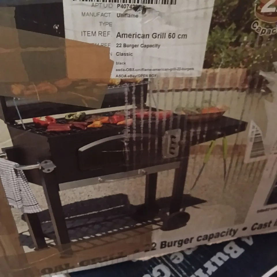 BOXED UNIFLAME CHARCOAL GRILL 22 BURGER CAPACITY