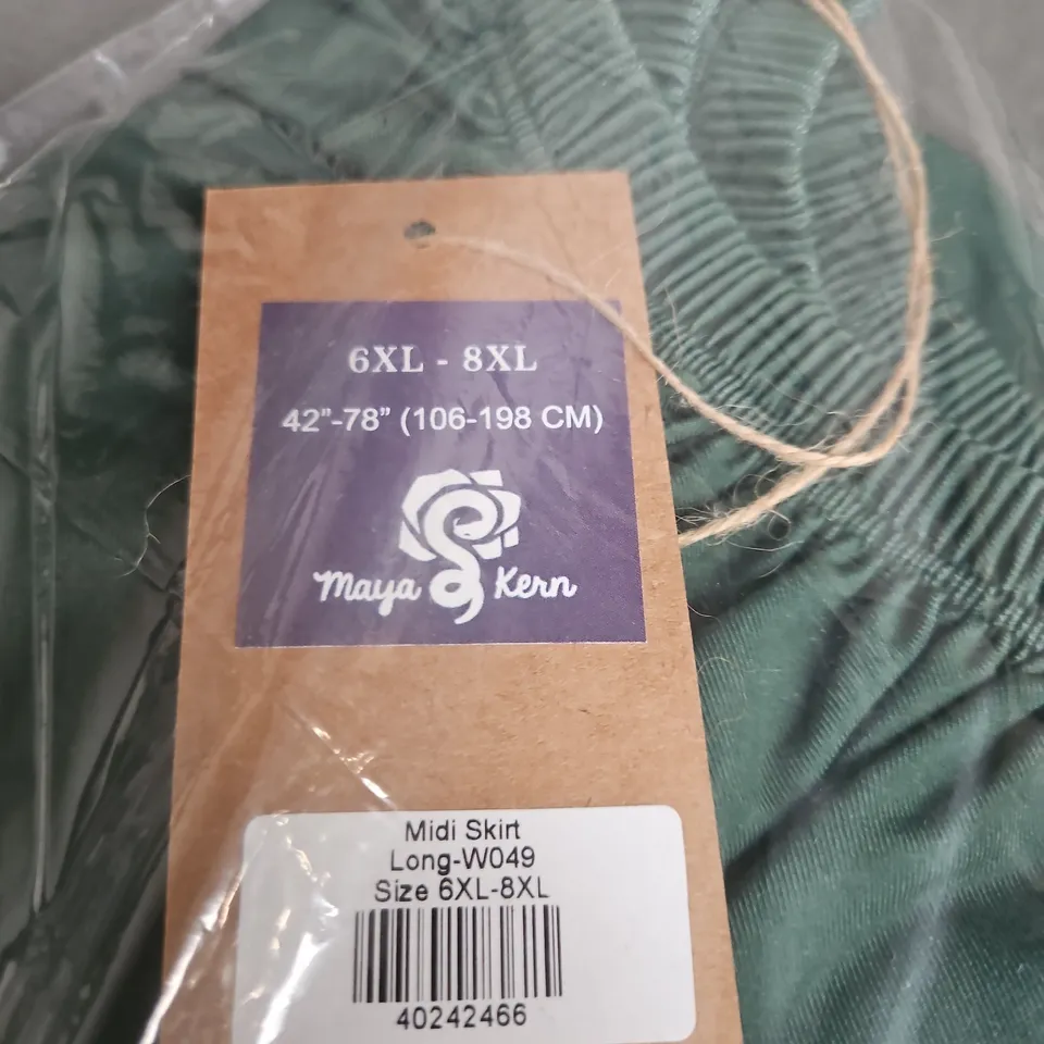 MAYA KERN MIDI SKIRT LONG – UK SIZE 6XL-8XL, GREEN FLORAL