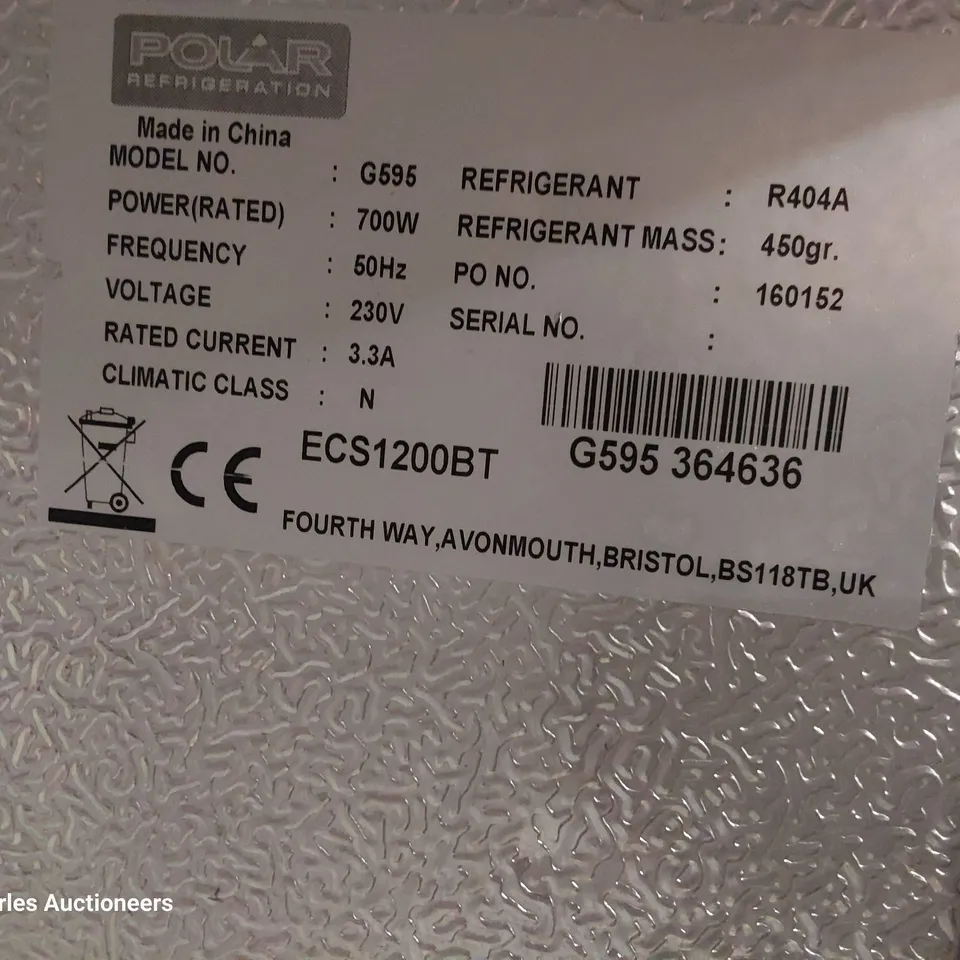 POLAR COMMERCIAL DOUBLE DOOR TALL FRIDGE Model G595