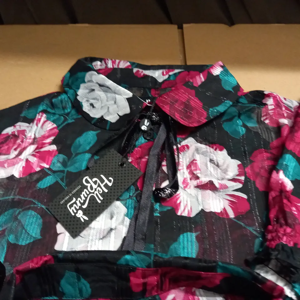 LOT OF 6 HELL BUNNY FLORAL PRINT SHIRTS - VARIOUS SIZES
