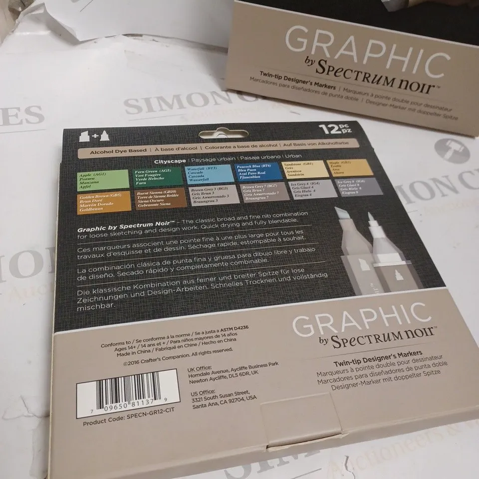 BOXED SPECTRUM NOIR CLASSIQUE : DUAL-TIP PERMANENT MARKERS : 12 PIECE