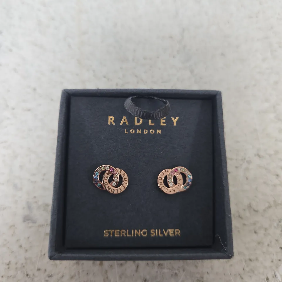 RADLEY LONDON STERLING SILVER EARRINGS – MULTICOLOUR CIRCLE HOOPS