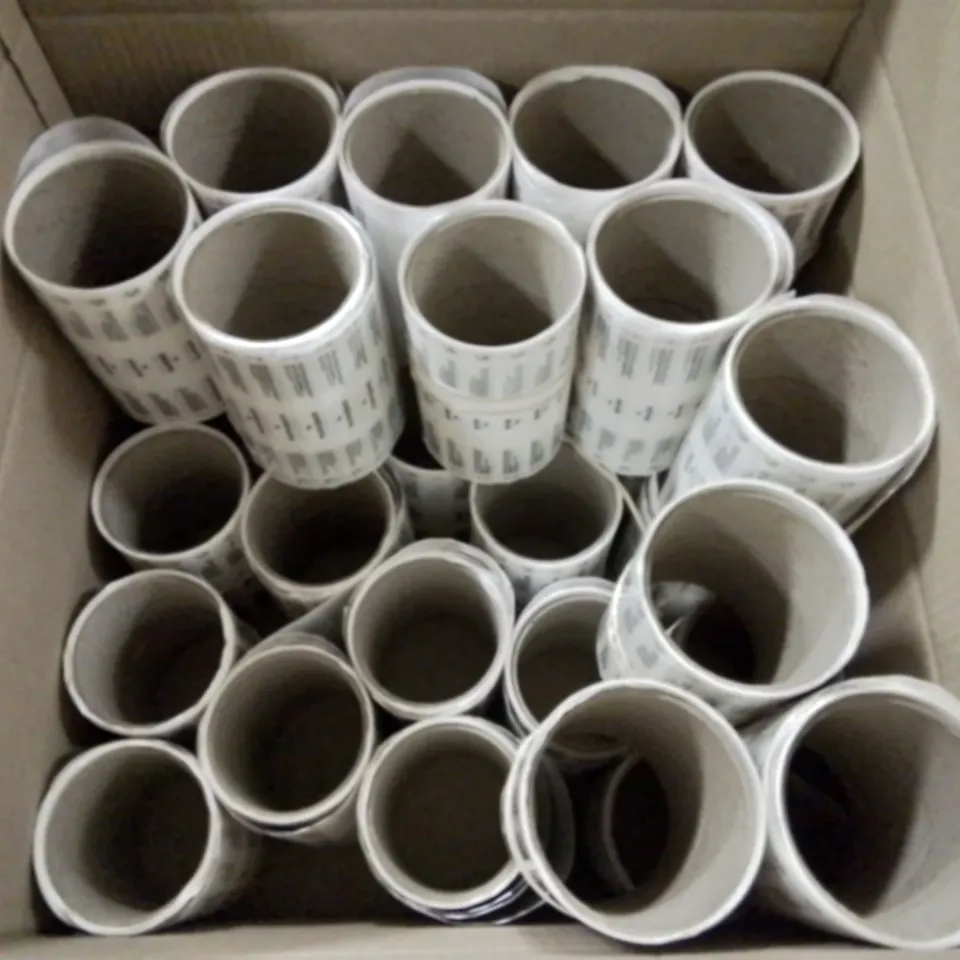 LARGE QUANTITY OF ASSORTED INFORMATIONAL AND BRSNDING STICKERS FOR ACRYLIC NAIL POWDERS