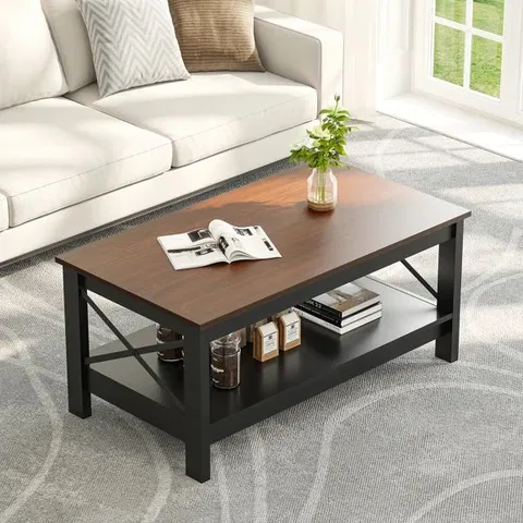 BOXED 4 LEGS COFFEE TABLE WITH STORAGE