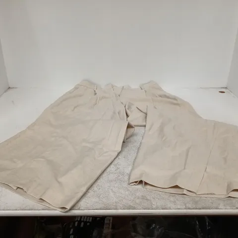 NOBODY'S CHILD CREAM FRONT VENT RELAXED TROUSERS – UK 14
